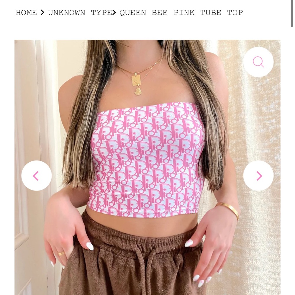 Pink Tube Top with Logo Print‎ - Picture 2 of 2